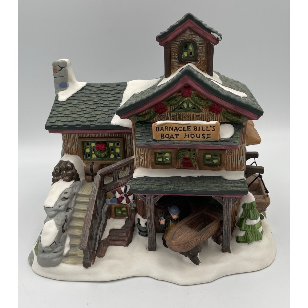 2002 Santa's Workbench Barnacle Bill's Boat House NIB Christmas Towne Collection